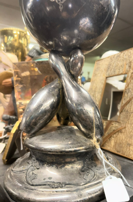 BRUNSWICK BOWLING FIGURAL BALL AND PINS TROPHY 1911