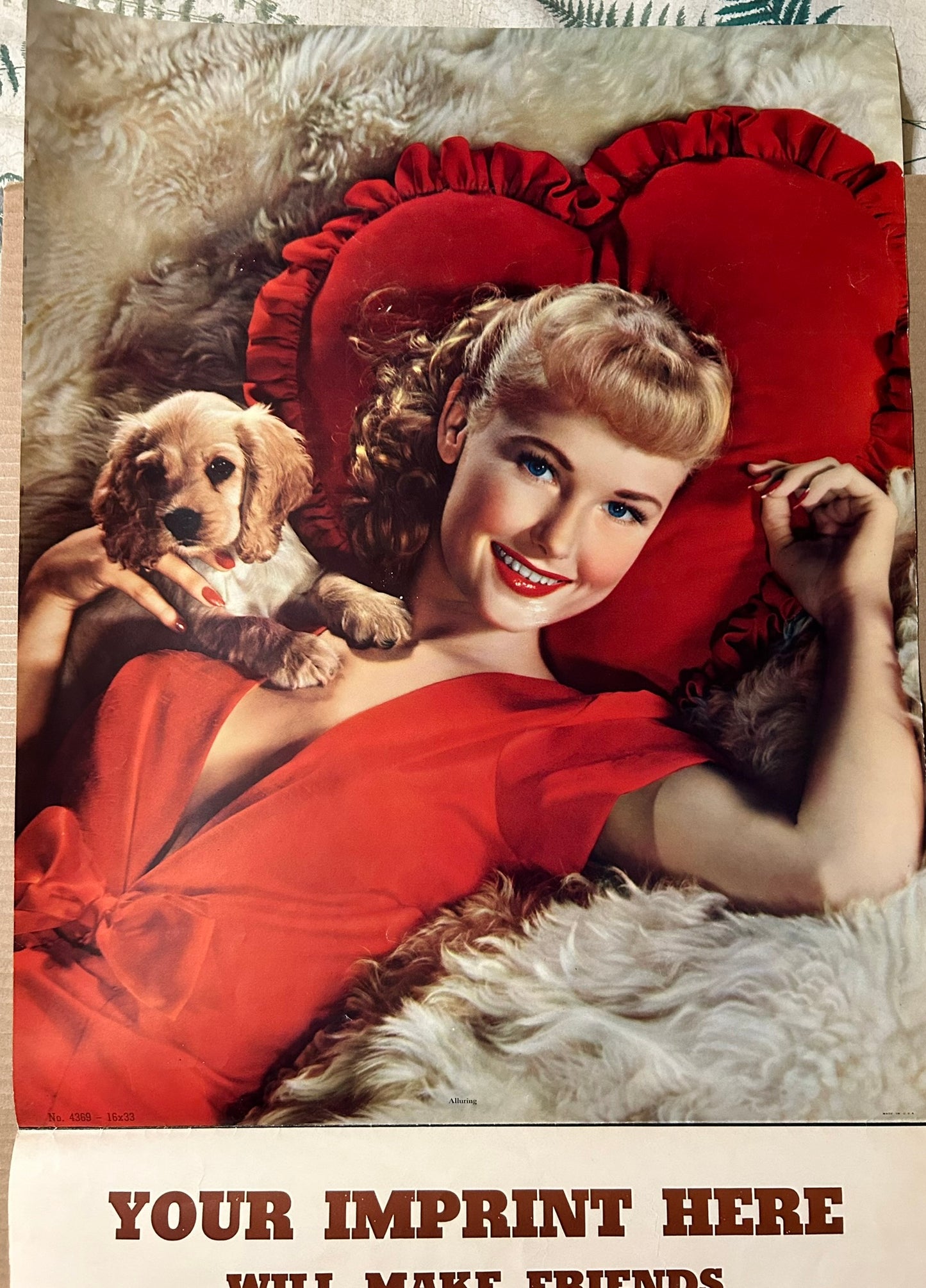 1952 PRETTY GIRL LARGE CALENDAR PROTOTYPE