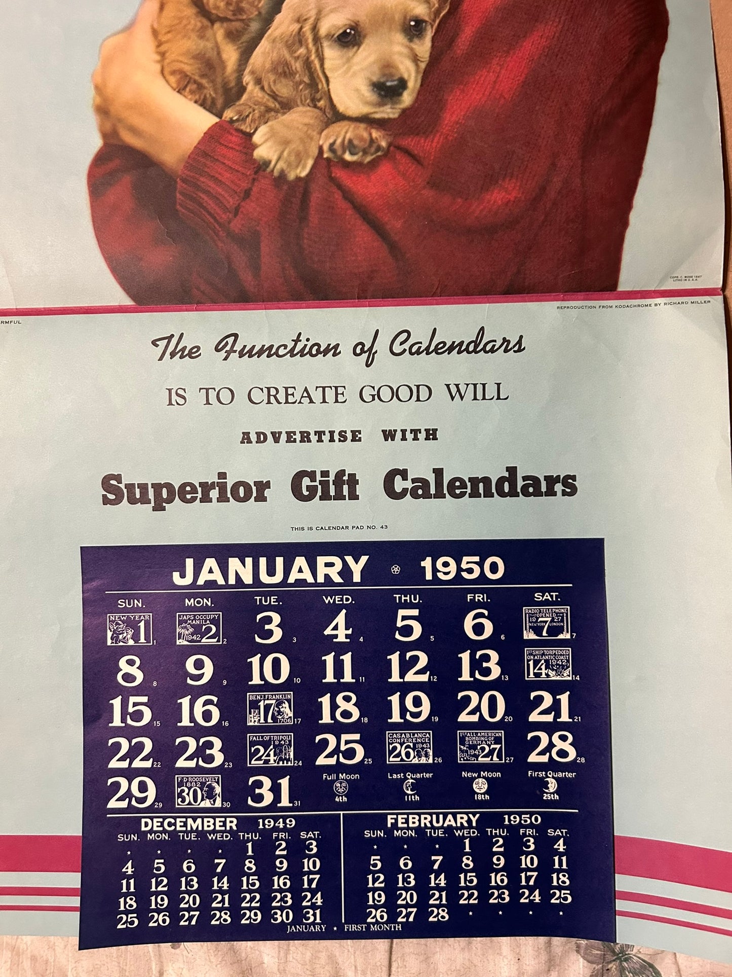 PRETTY GIRL 1950 PROTOTYPE CALENDAR