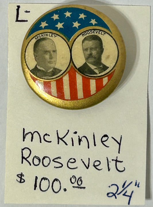 MCKINLEY ROOSEVELT JUGATE POLITICAL PIN