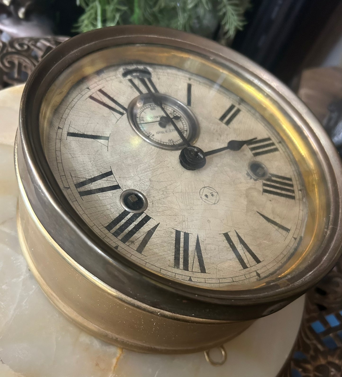 ANTIQUE SHIPS BRASS SETH THOMAS CLOCK