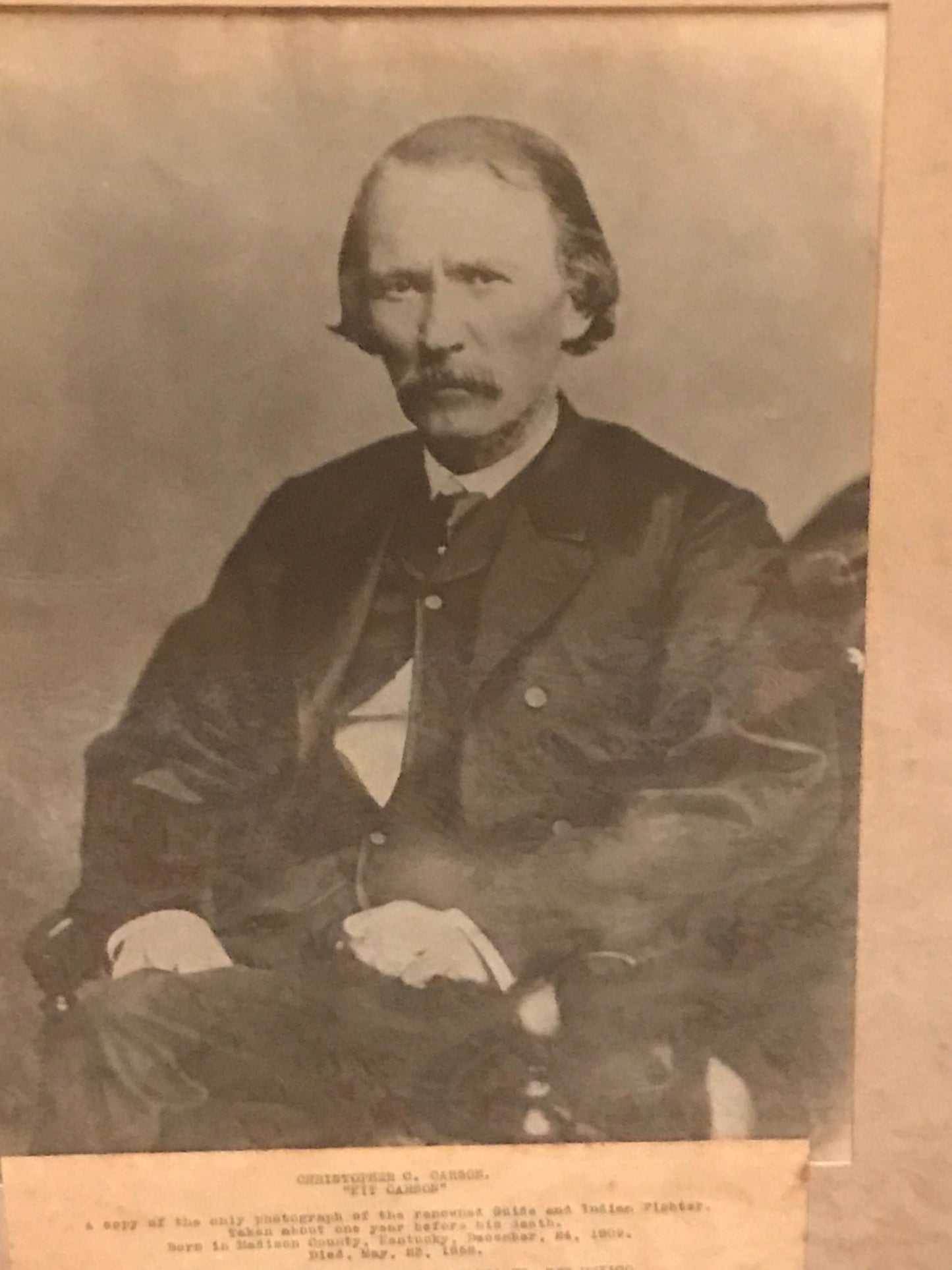 KIT CARSON LATE 1800's PHOTOGRAPH