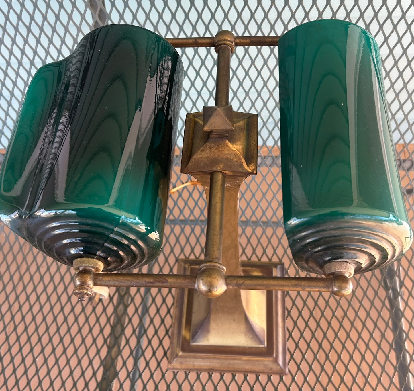 EMERALITE DOUBLE LIGHT DESK LAMP ANTIQUE