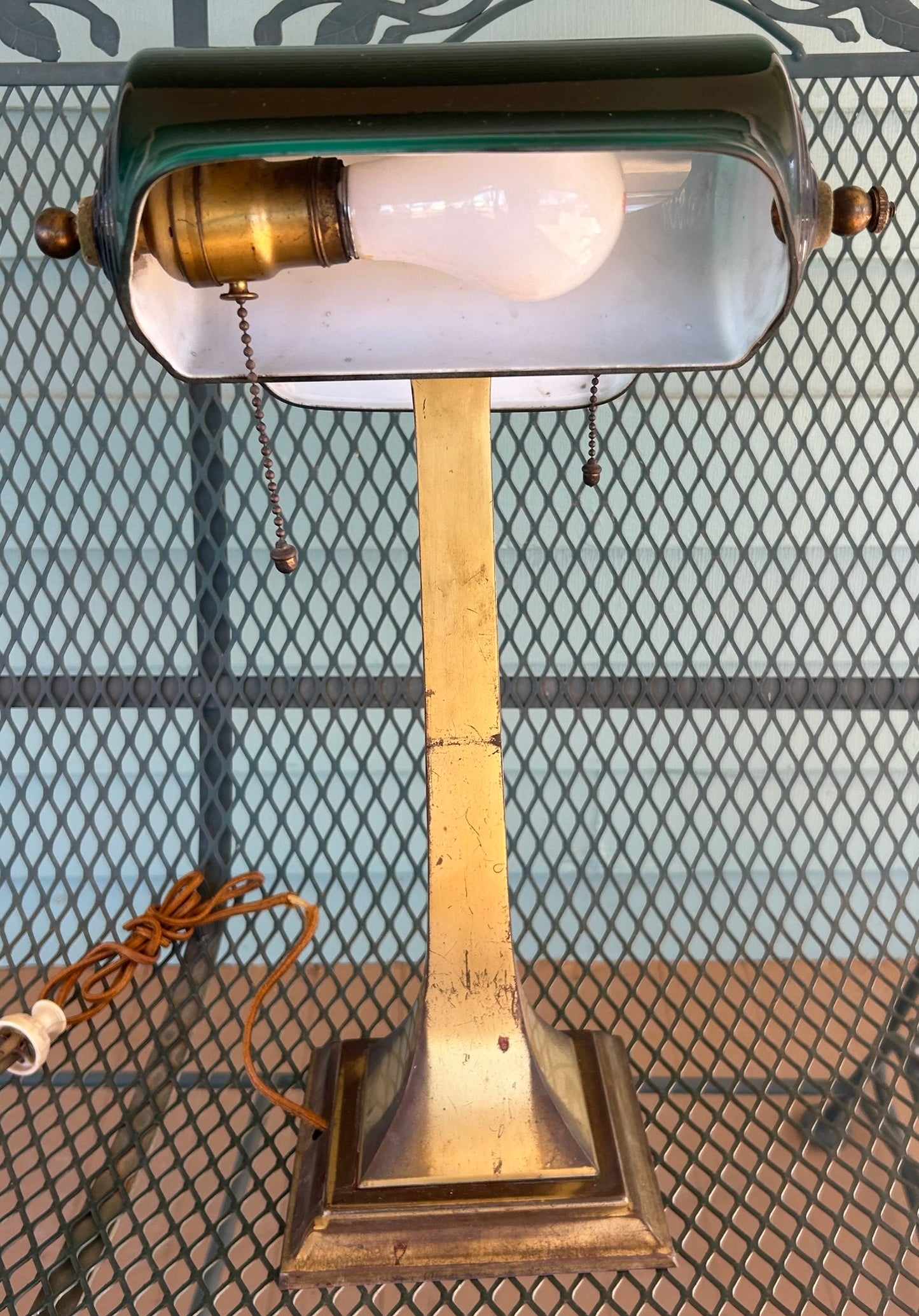 EMERALITE DOUBLE LIGHT DESK LAMP ANTIQUE