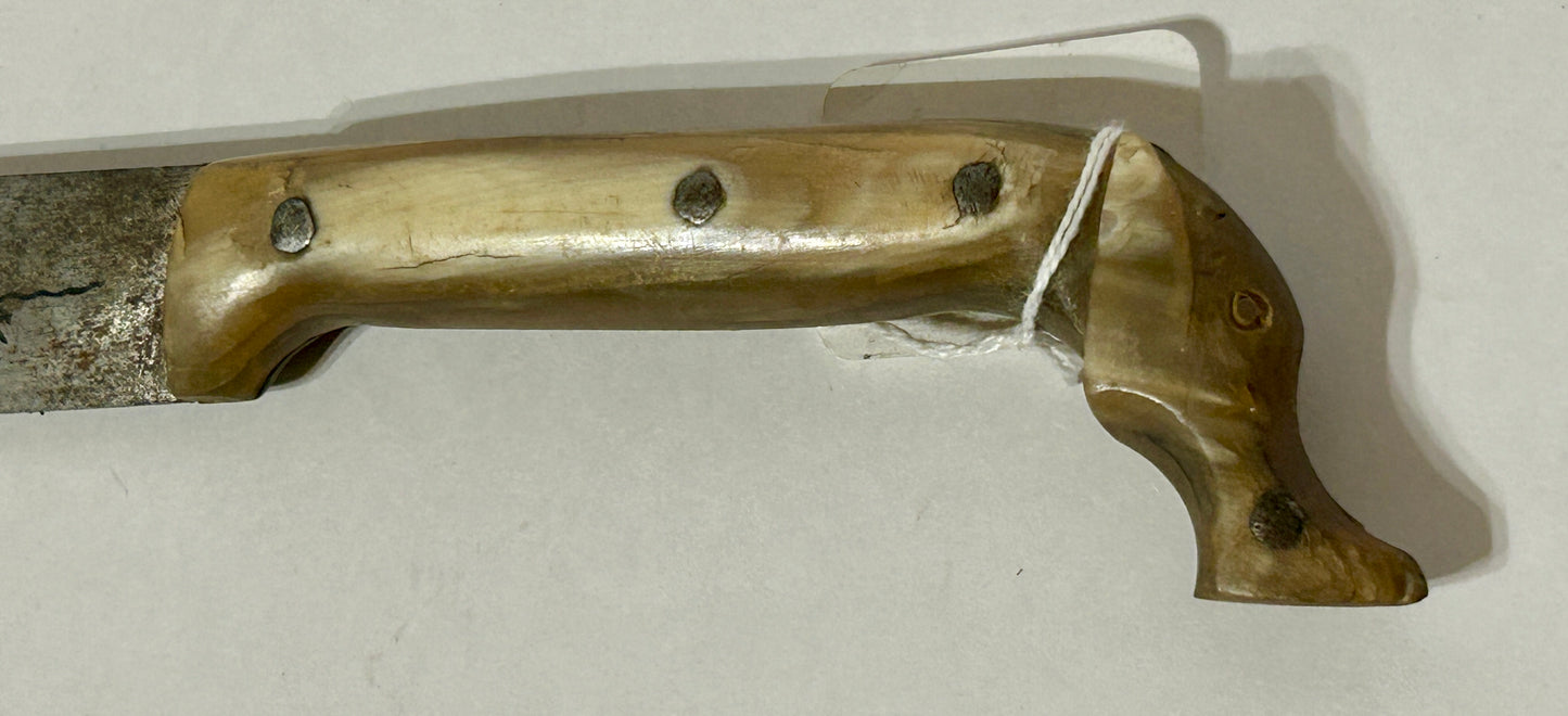 TAXCO DOG HEAD HORN HANDLE KNIFE