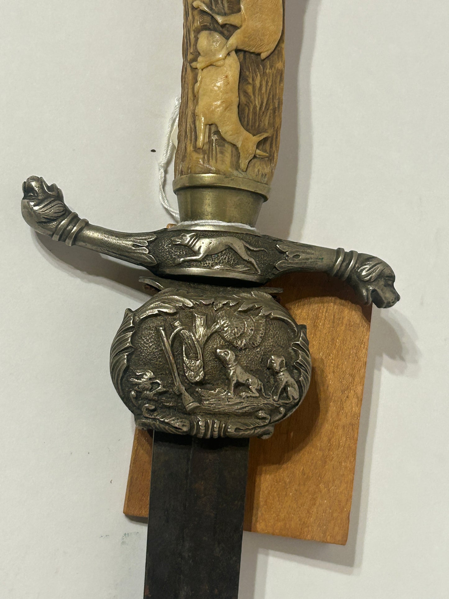HUNTING DAGGER GERMAN WITH FANCY CARVED ANTELOPE HANDLE