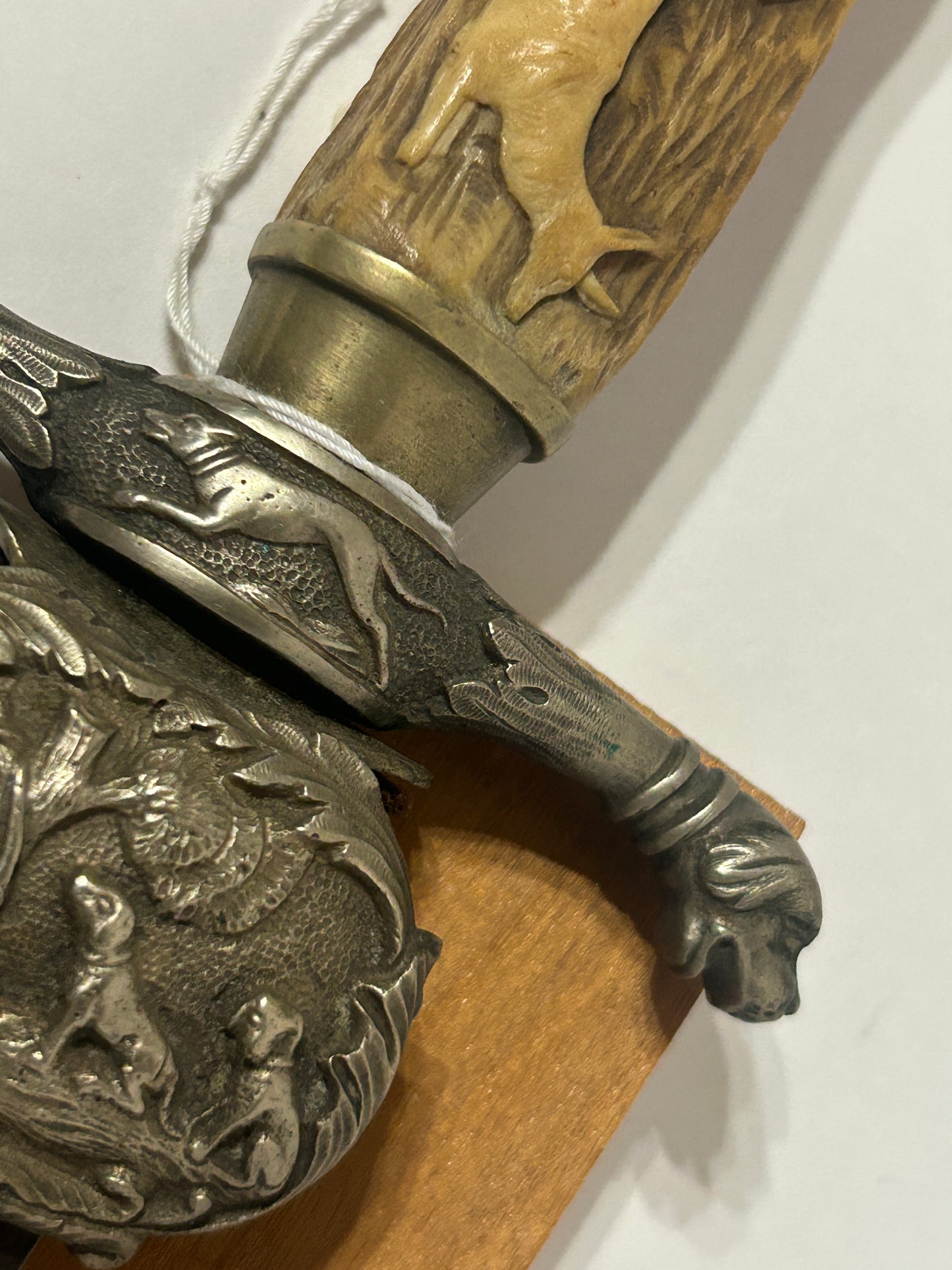 HUNTING DAGGER GERMAN WITH FANCY CARVED ANTELOPE HANDLE