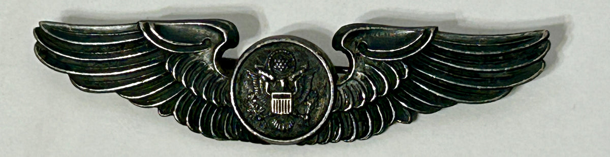 WORLD WAR II UNITED STATES AIR CREW WINGS MARKED LGB STERLING