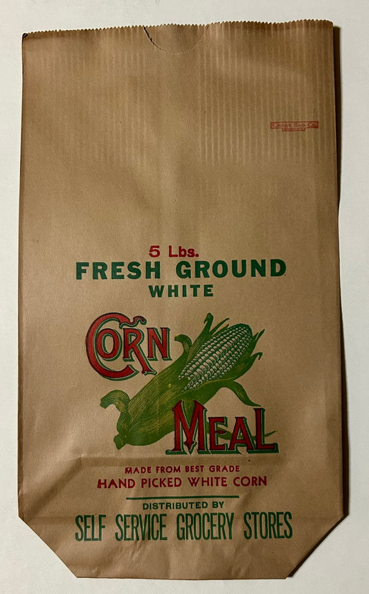 ANTIQUE CORN MEAL SACK WITH GREAT GRAPHICS