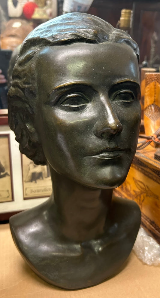 BRONZE LADY BUST BY NEBRASKA ARTIST MARY KILPATRICK FULLER