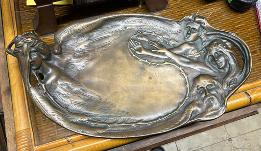 BRONZE FIGURAL LARGE TRAY BY VILLANIS