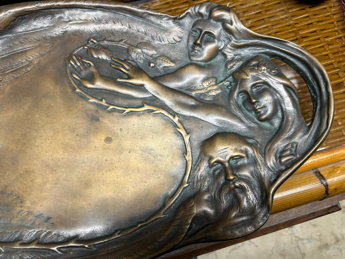 BRONZE FIGURAL LARGE TRAY BY VILLANIS