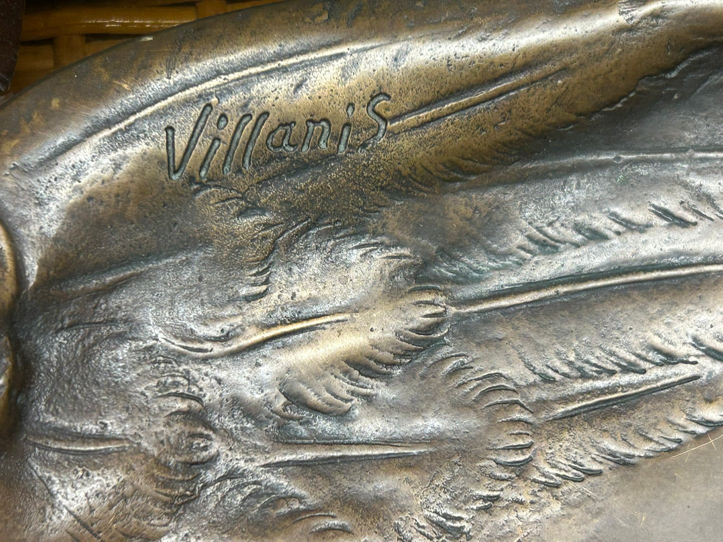 BRONZE FIGURAL LARGE TRAY BY VILLANIS
