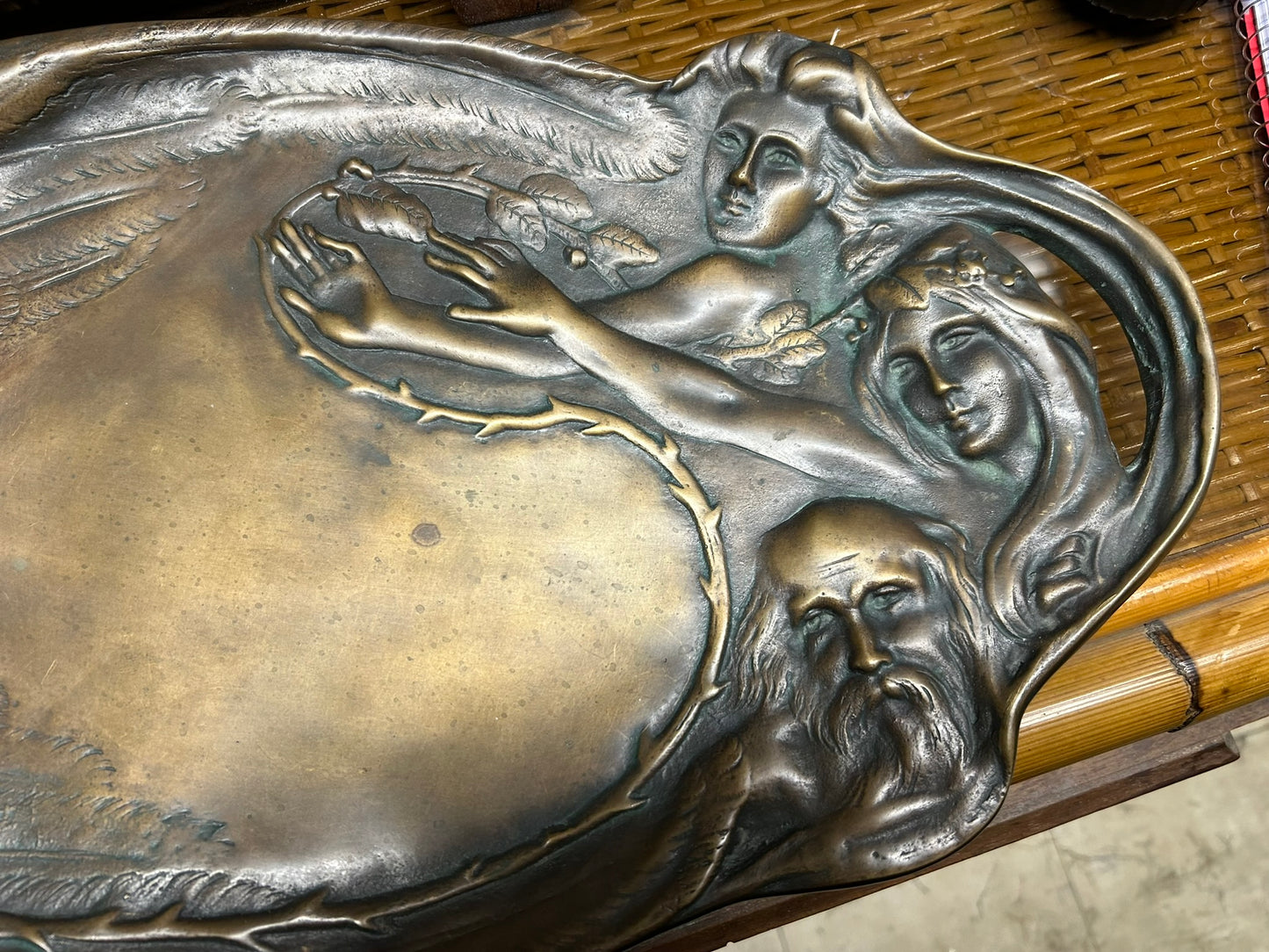 BRONZE FIGURAL LARGE TRAY BY VILLANIS