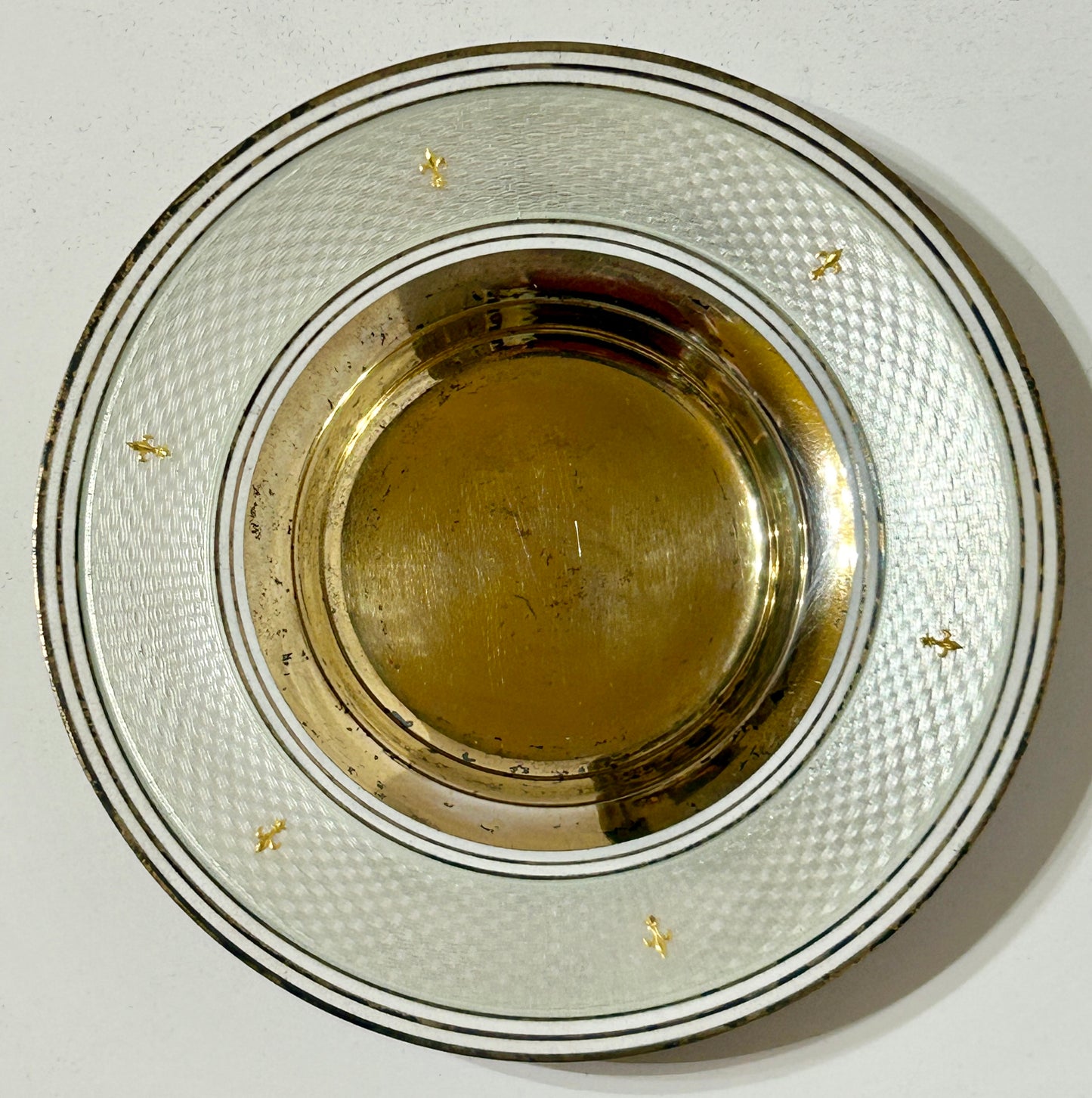 TIFFANY & CO. ENAMEL ON STERLING WITH PORCELAIN DEMITASSE SET