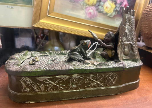 CHIEF BIG MOON ANTIQUE MECHANICAL BANK