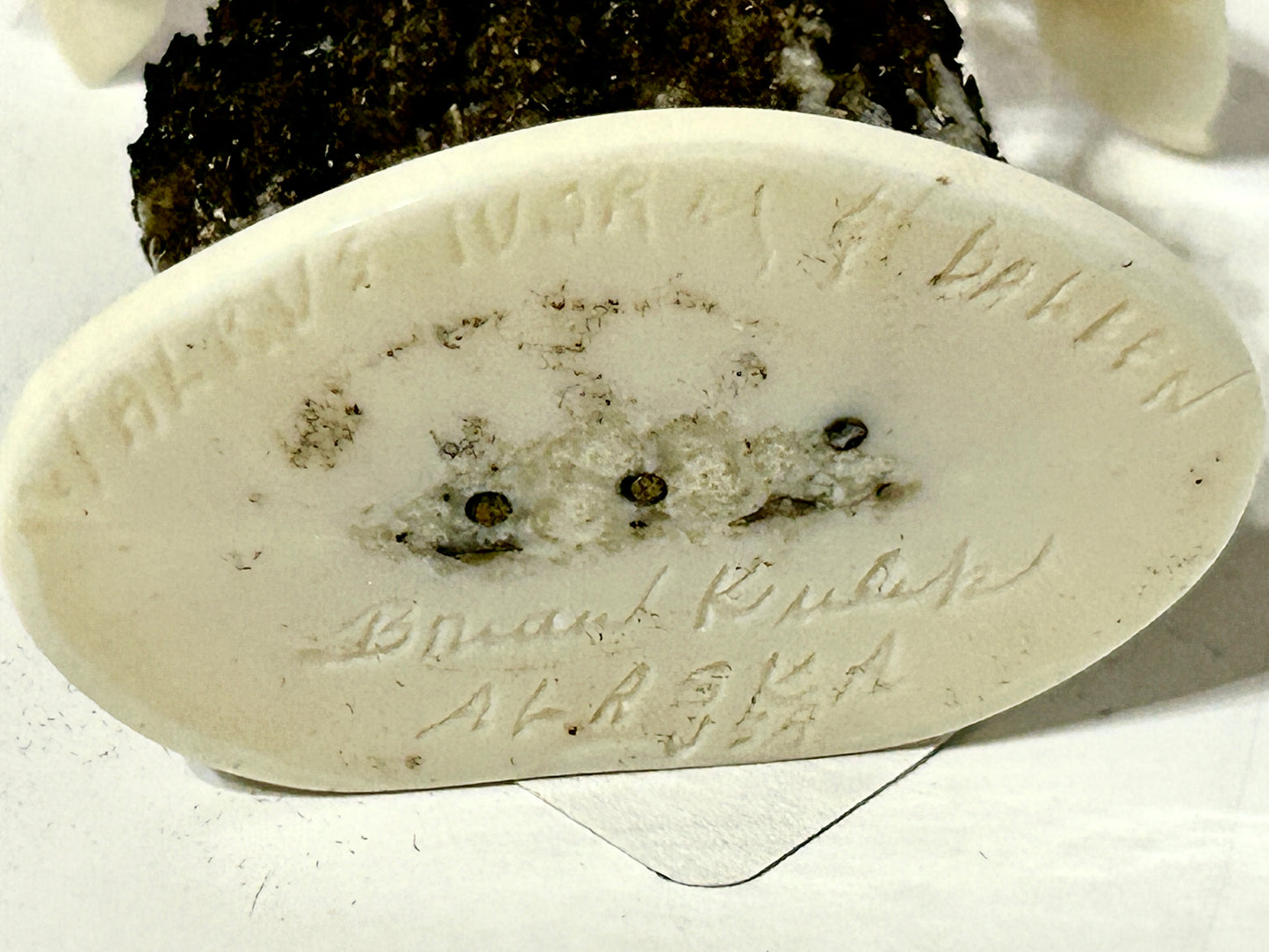 WALRUS IVORY CARVING OF NARWHAL WHALE
