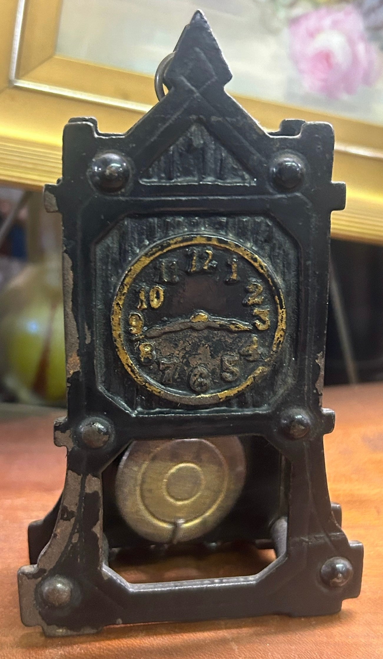 ARCADE HALL CLOCK CAST IRON TOY STILL BANK