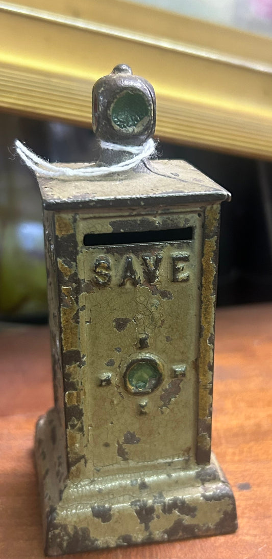 RARE STOP SIGN CAST IRON ANTIQUE STILL BANK