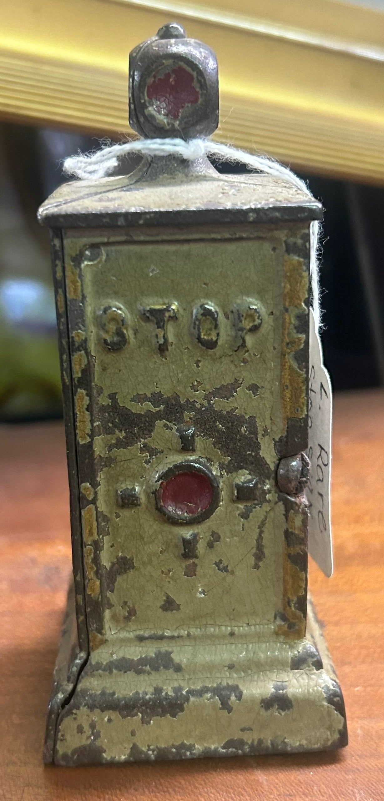 RARE STOP SIGN CAST IRON ANTIQUE STILL BANK