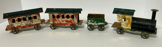 EARLY AMERICAN TIN TOY TRAIN SET