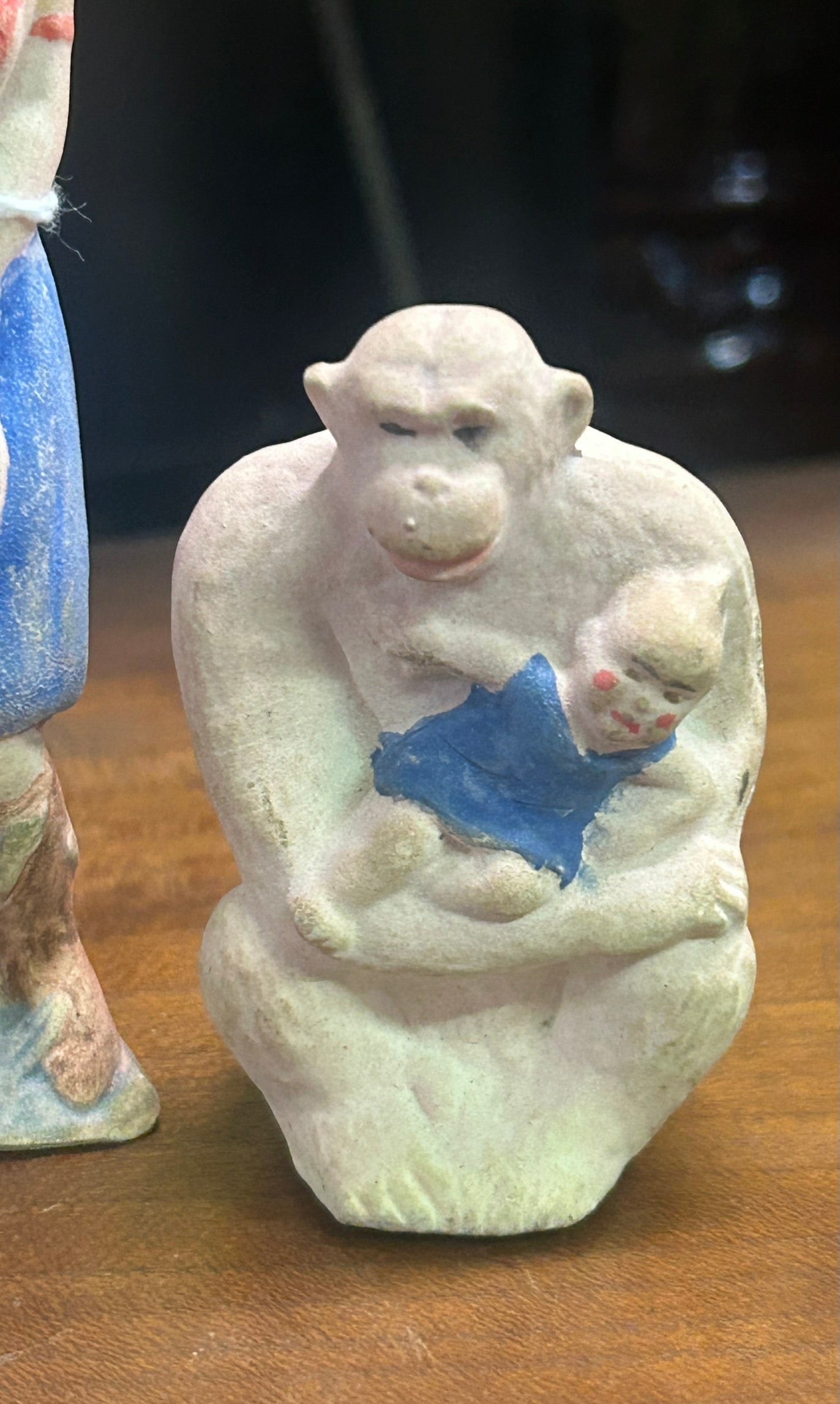 TARZAN 1930's BISQUE SMALL FIGURES OF TARZAN, JANE, BOY & CHEETA