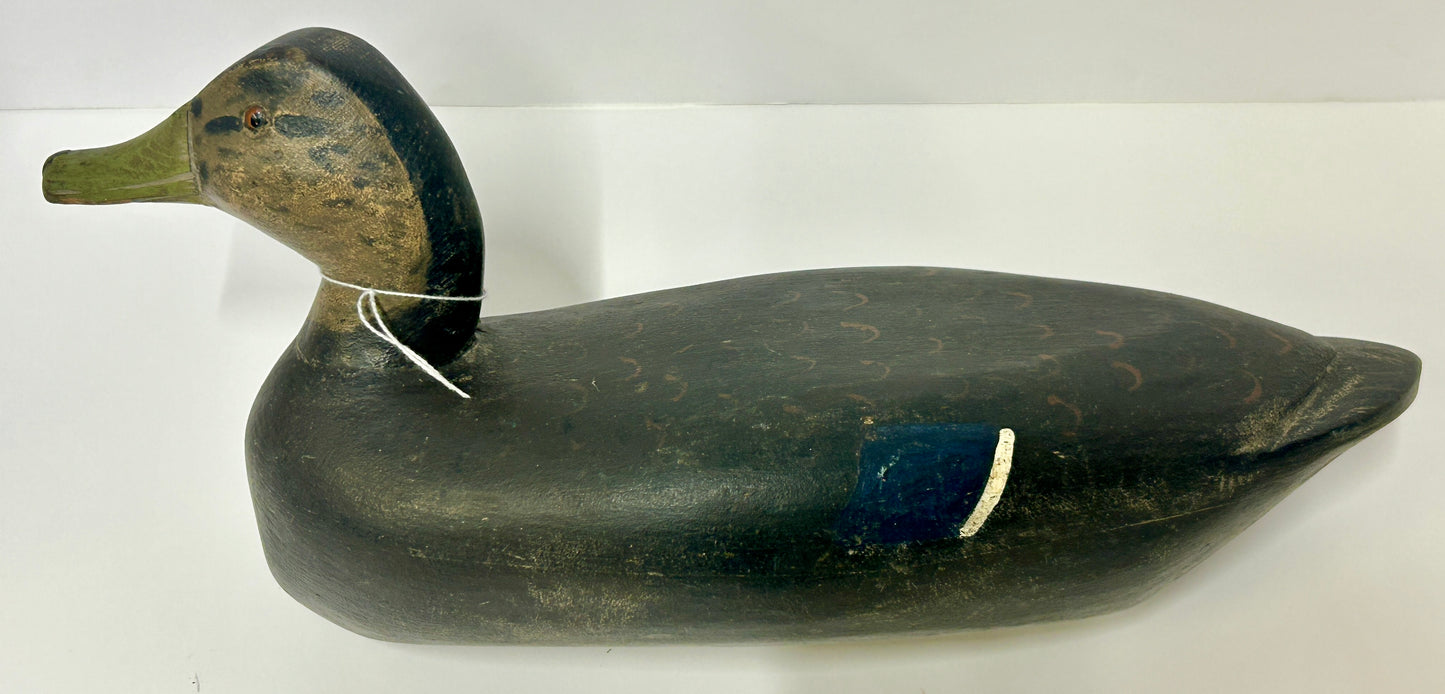 DUCK DECOY BY SKIP BARTO, ILLINOIS DECOY CARVER BLACK DUCK DECOY