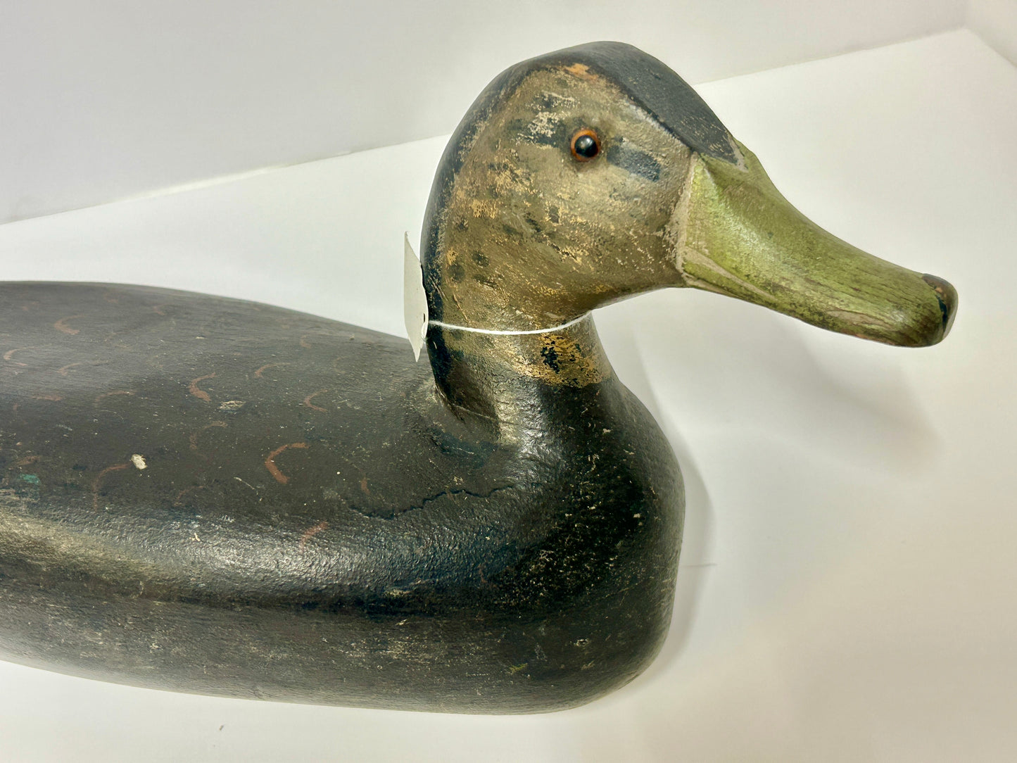 DUCK DECOY BY SKIP BARTO, ILLINOIS DECOY CARVER BLACK DUCK DECOY