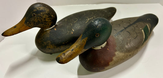 DUCK DECOYS BY MASON COMPANY MALLARD DRAKE AND HEN