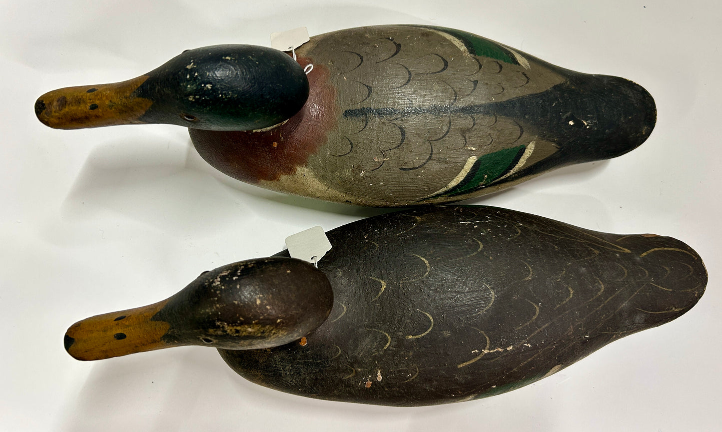DUCK DECOYS BY MASON COMPANY MALLARD DRAKE AND HEN