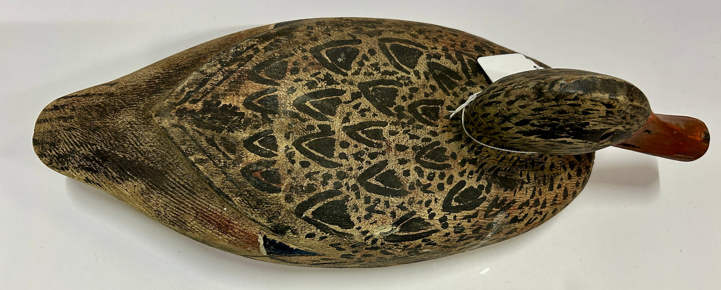 DUCK DECOY OLD WOOD PAINTED