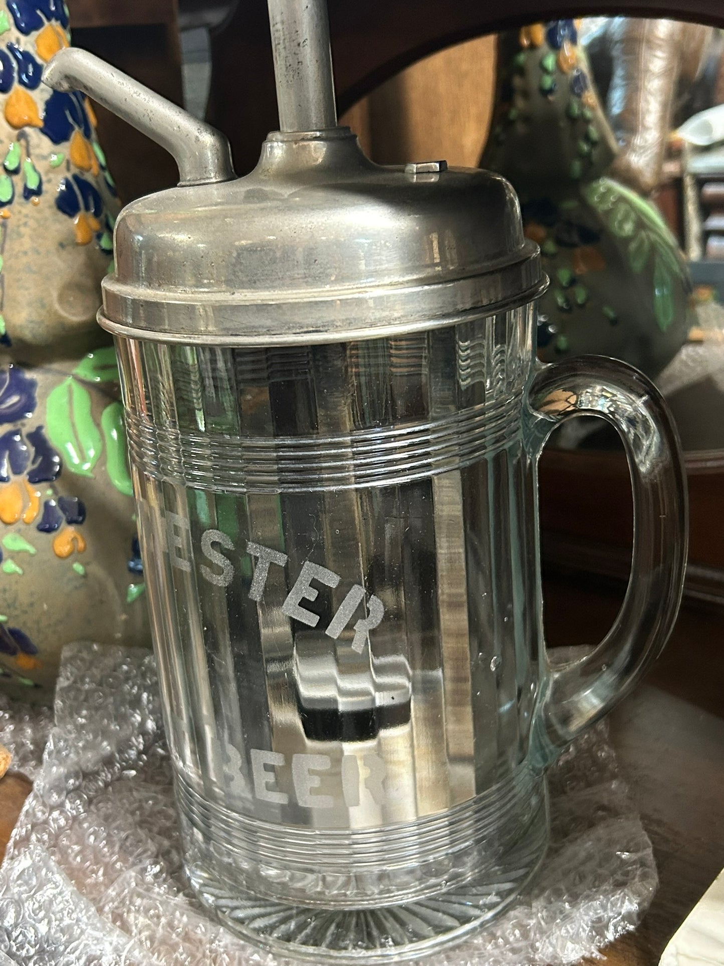 ROCHESTER ROOT BEER LARGE ANTIQUE SYRUP DISPENSER