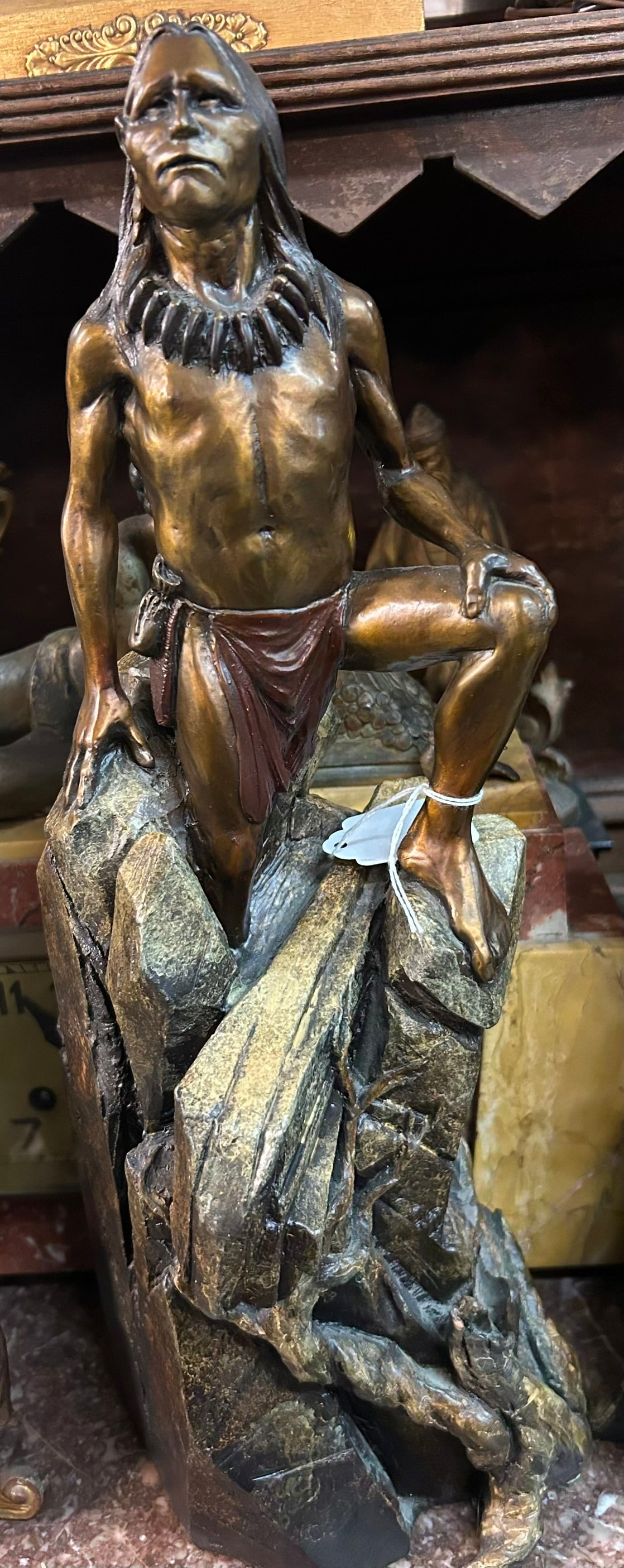 DAN GARRETT BRONZE NATIVE AMERICAN FIGURAL BOOKENDS