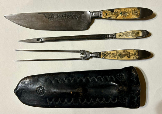 DATED 1837 KNIFE CULTERY SET WITH ENGRAVING