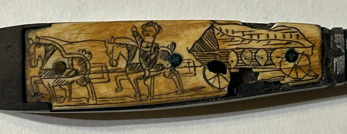 DATED 1837 KNIFE CULTERY SET WITH ENGRAVING