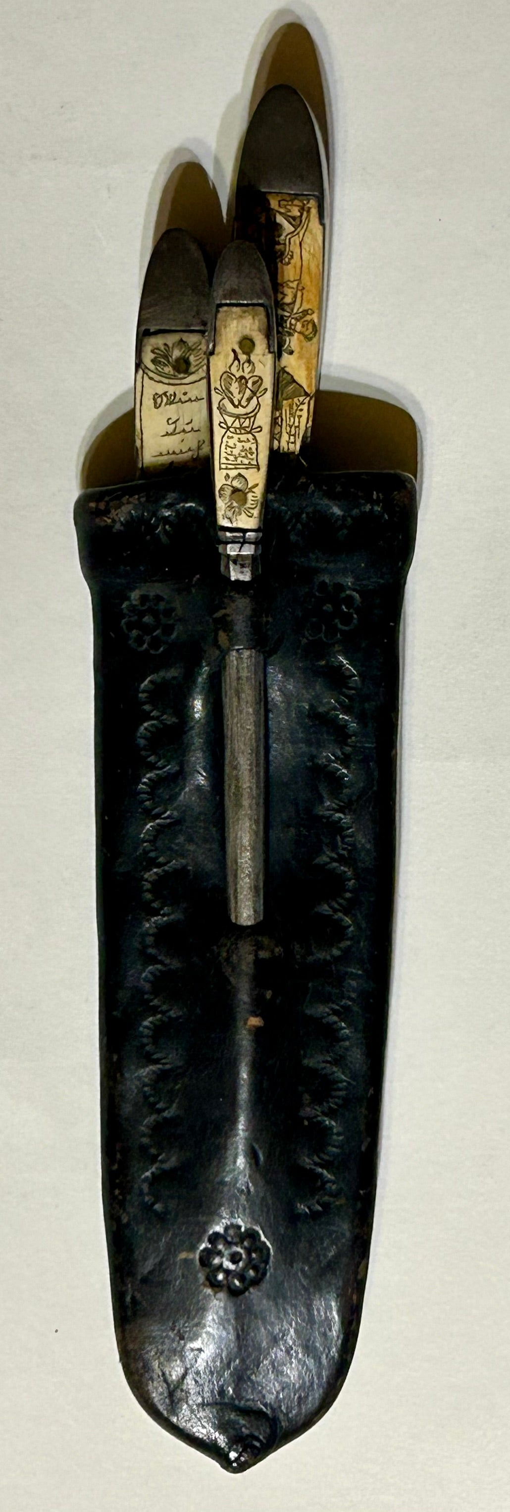 DATED 1837 KNIFE CULTERY SET WITH ENGRAVING
