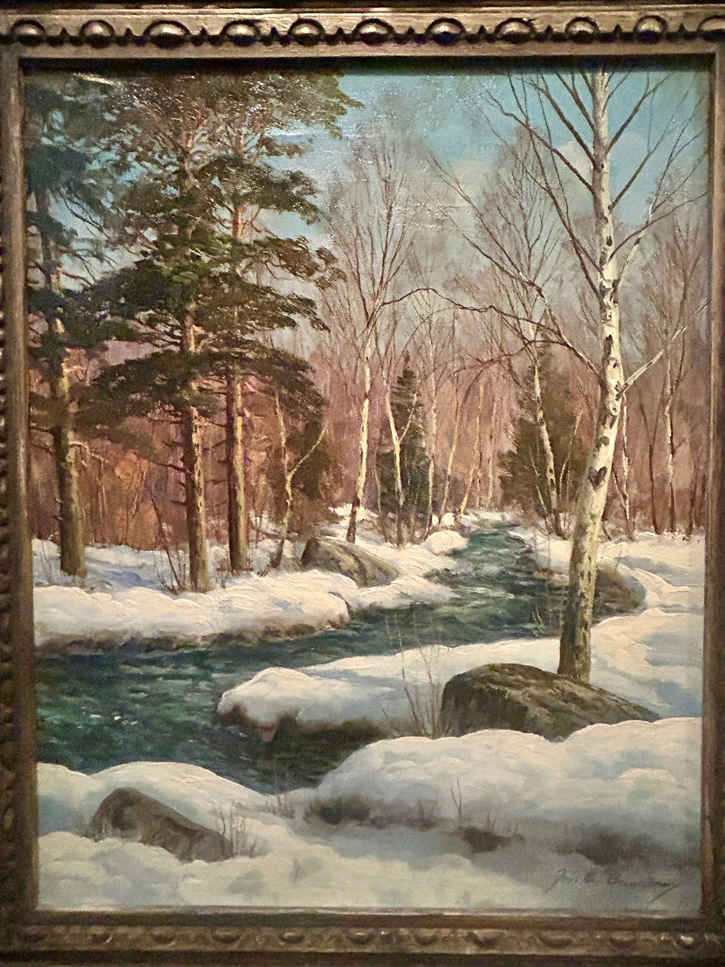JENS CHRISTIAN BENNEDSEN 1893-1967 WINTER SCENE PAINTING