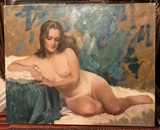 WALTER PARK RECLINING NUDE 1978 PAINTING
