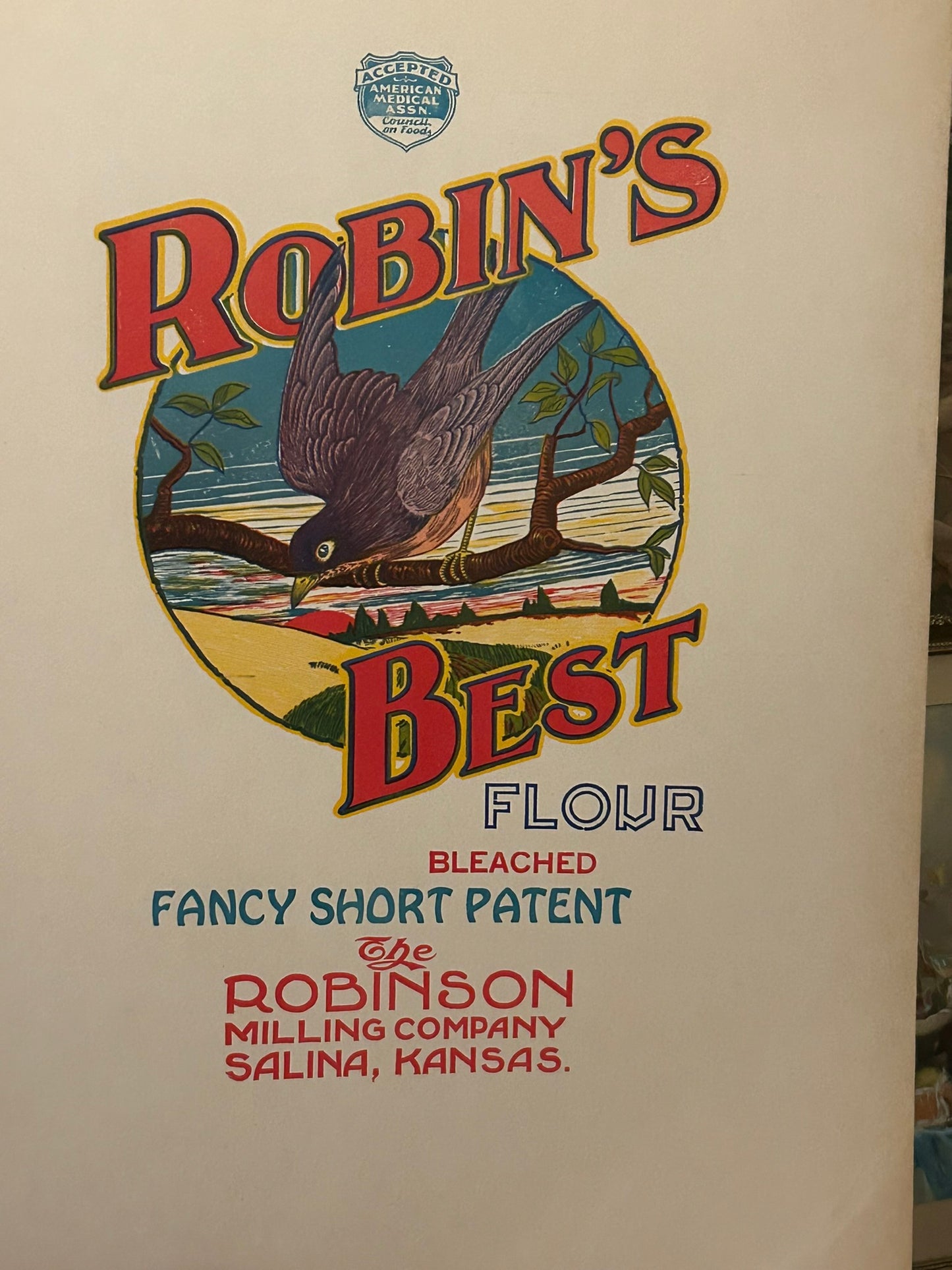 ROBIN'S BEST FLOUR ANTIQUE ADVERTISEMENT FROM SALINA KANSAS