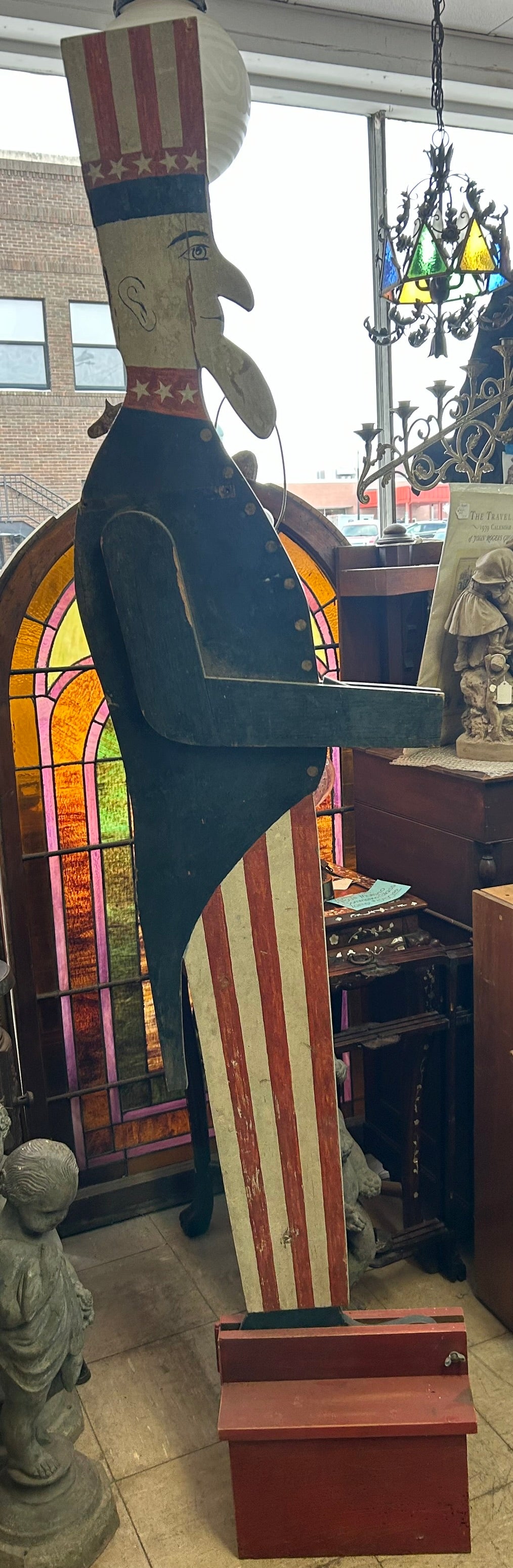 UNCLE SAM ANTIQUE FOLK ART FIGURE