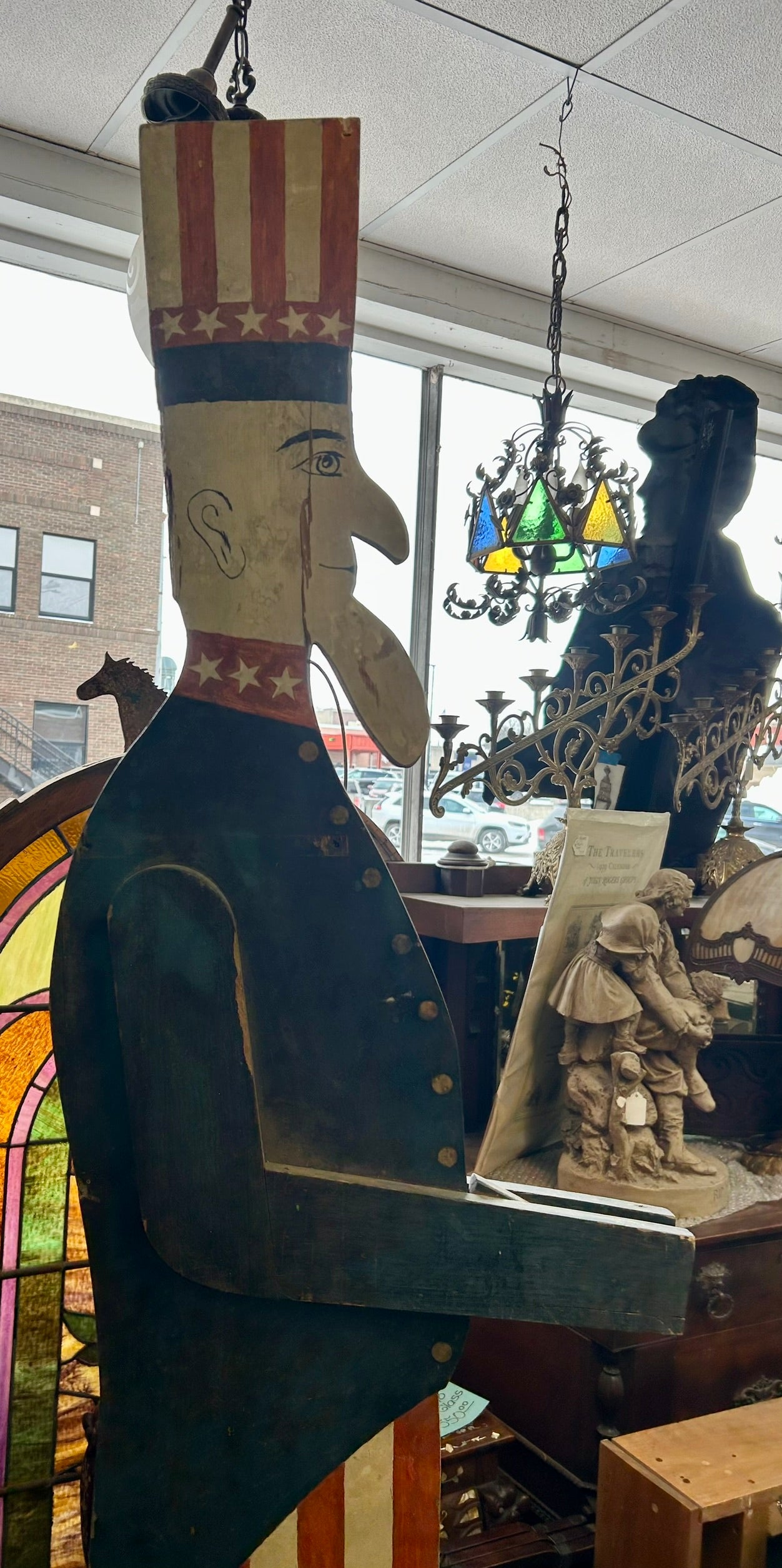 UNCLE SAM ANTIQUE FOLK ART FIGURE