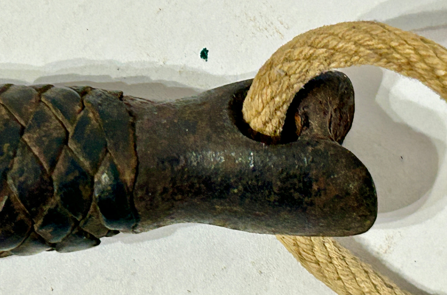 ANTIQUE LEATHER AND IRON SAP DATED JULY 7, 1900