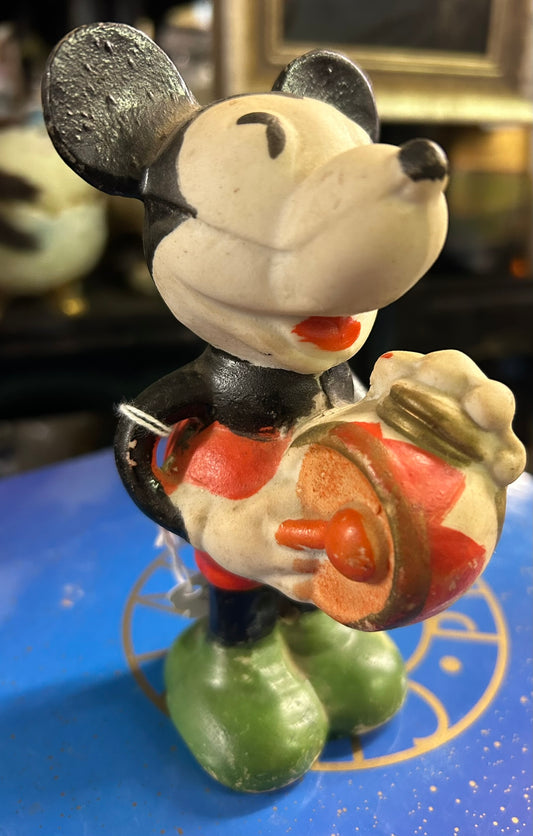 MICKEY MOUSE WITH DRUM BISQUE FIGURE