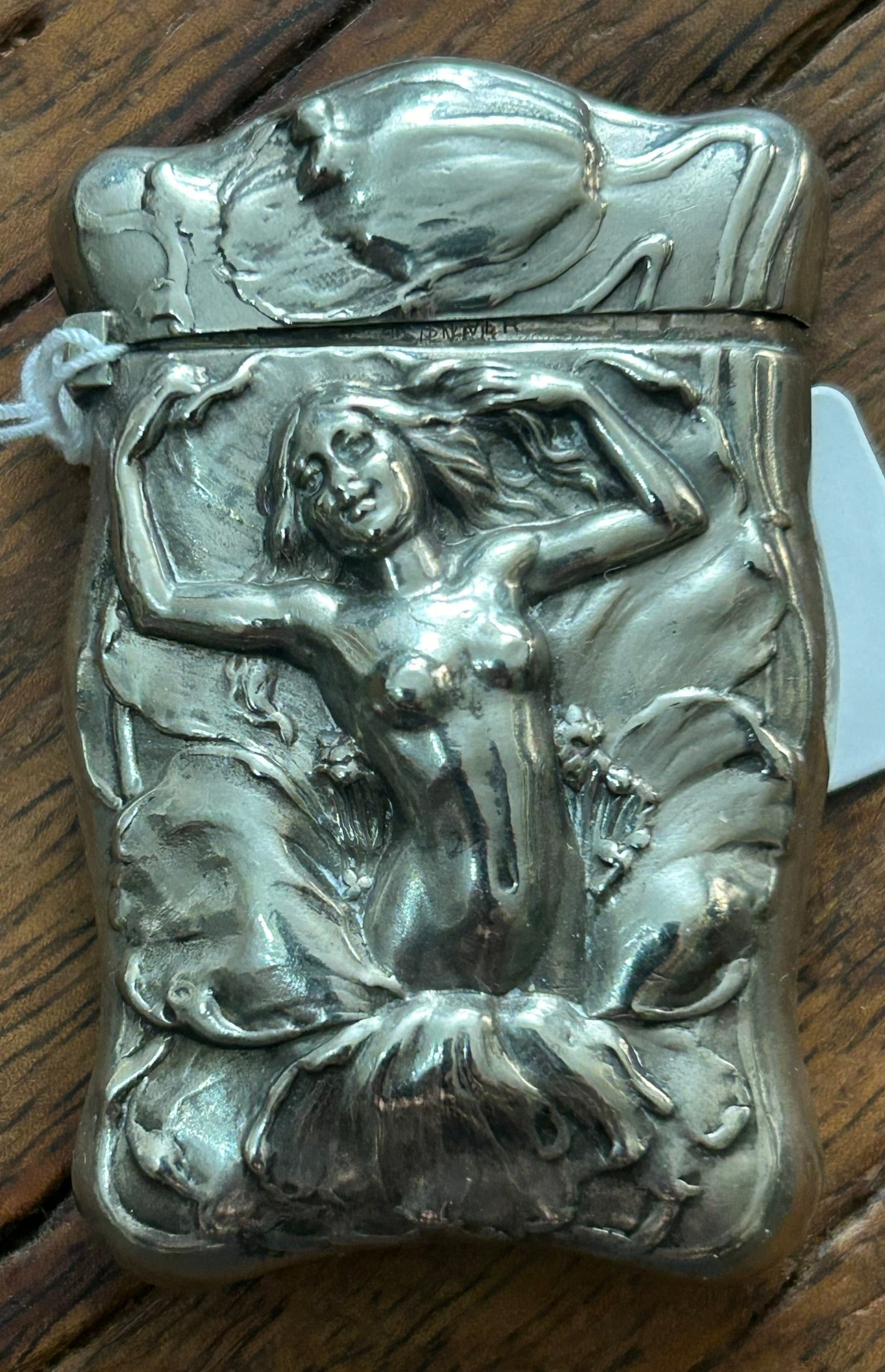 STERLING FIGURAL NUDE MATCH SAFE