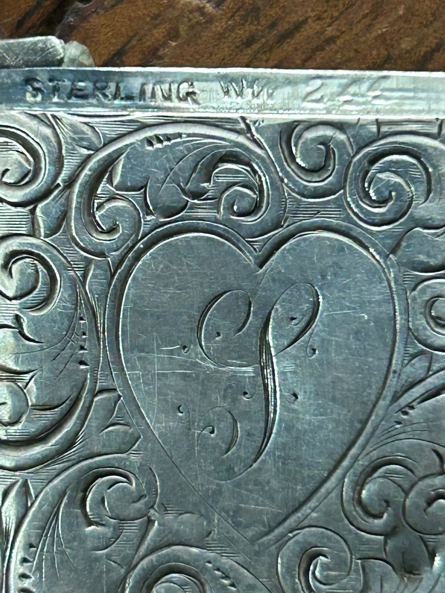 STERLING SILVER FANCY ANTIQUE MATCH SAFE