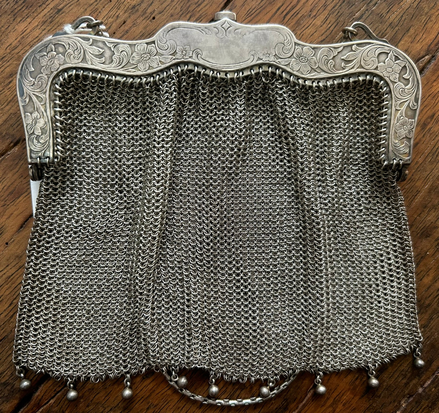 STERLING SILVER ANTIQUE MESH PURSE