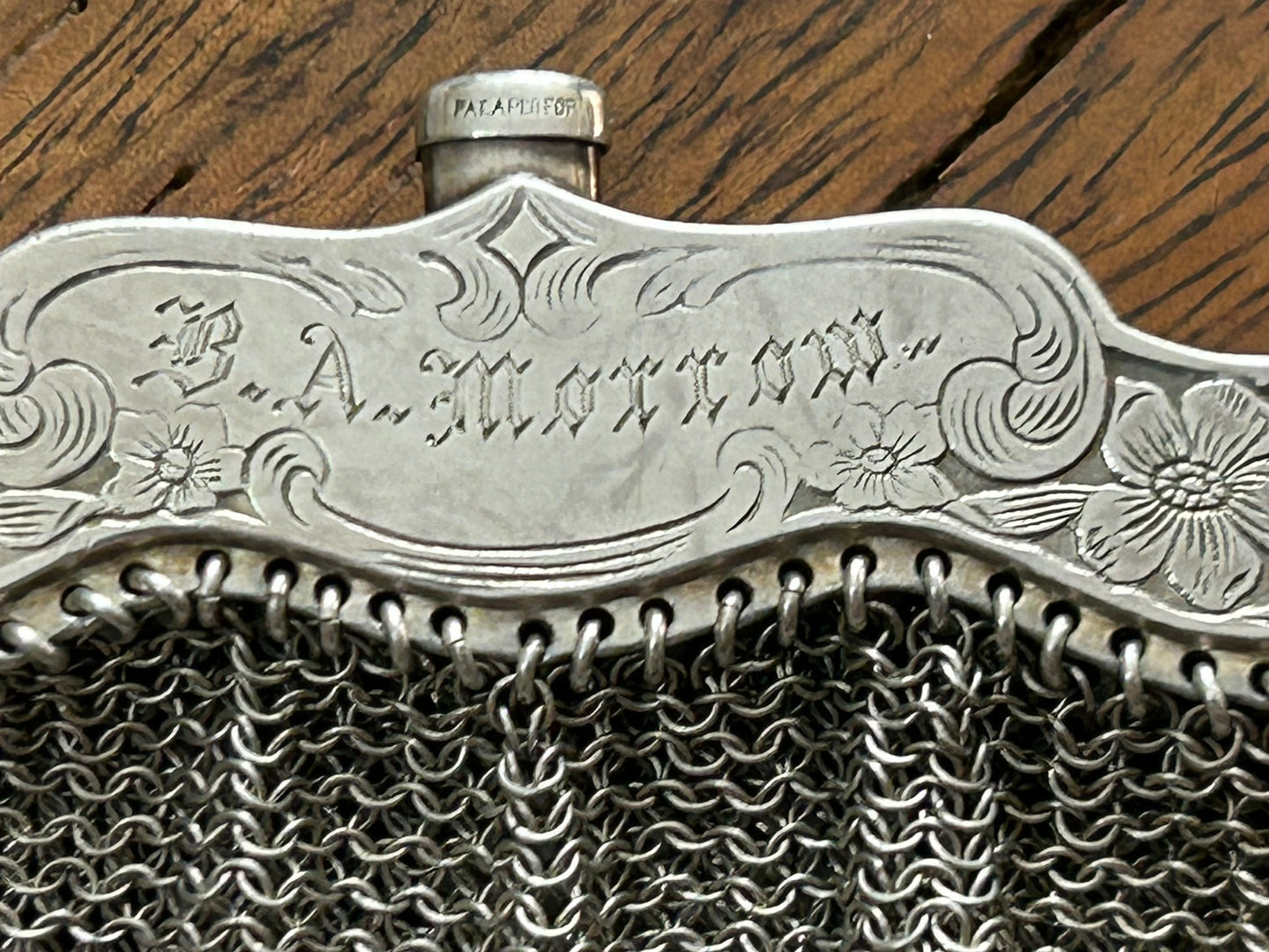 STERLING SILVER ANTIQUE MESH PURSE