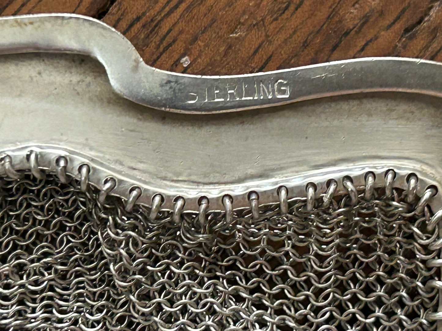 STERLING SILVER ANTIQUE MESH PURSE