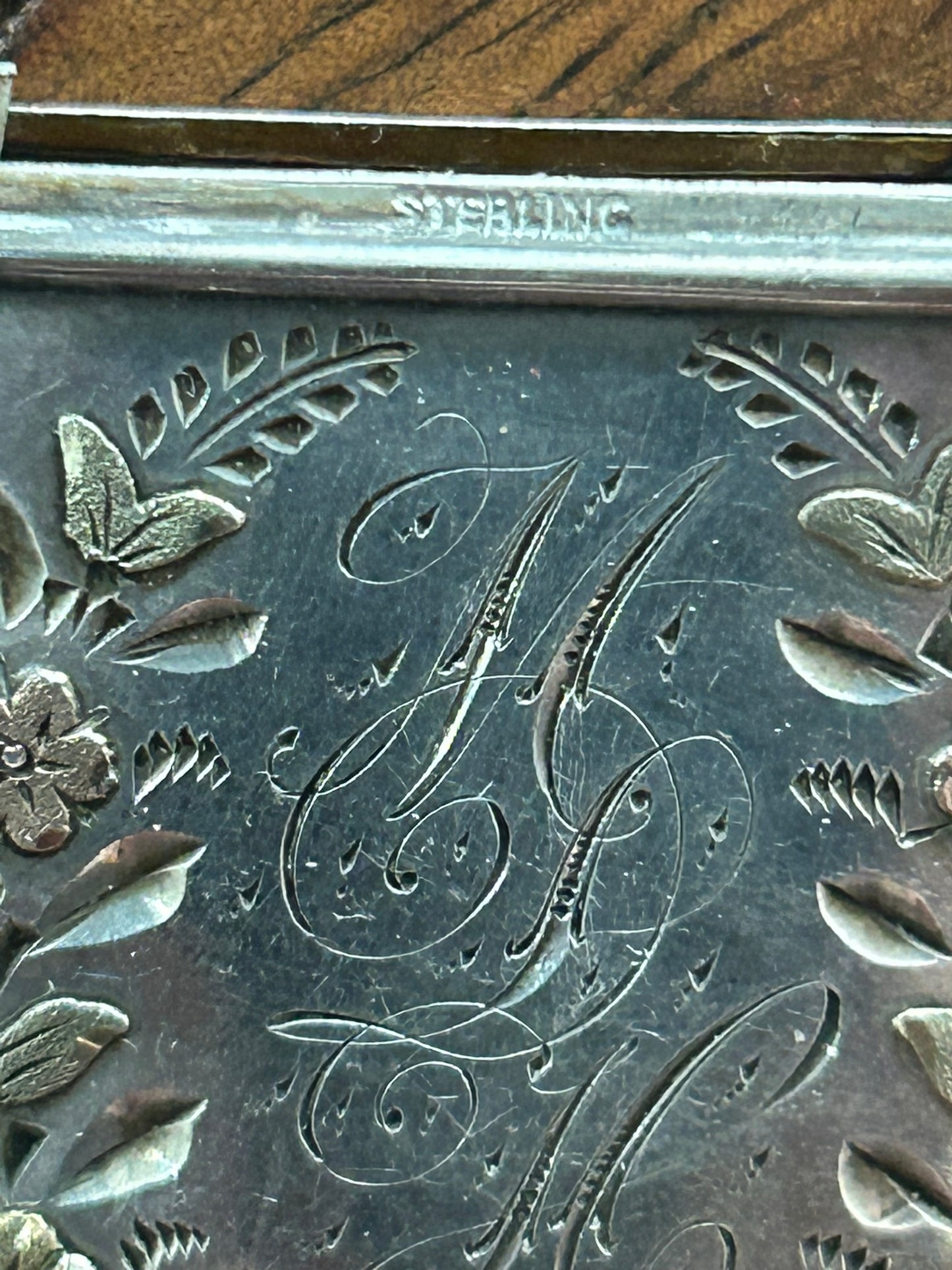 STERLING WITH GOLD ACCENTS FANCY ANTIQUE MATCH CASE