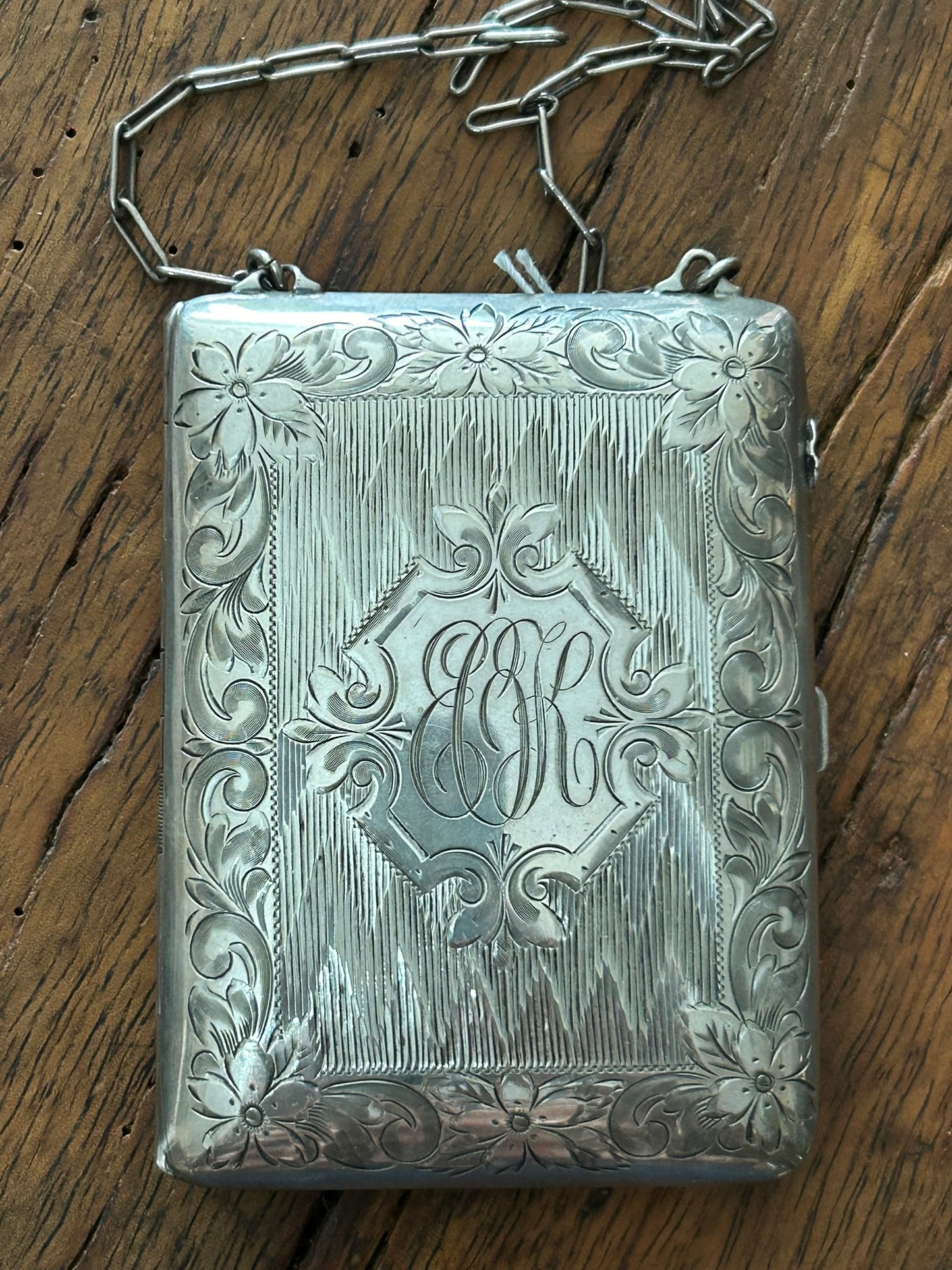 STERLING ANTIQUE COIN AND VANITY CASE BY HUTTON & SONS